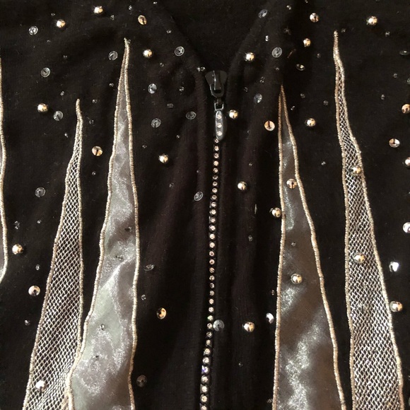 SOLD! Berek Vintage Beaded Sequin Cardigan Sz L/XL - Picture 3 of 11